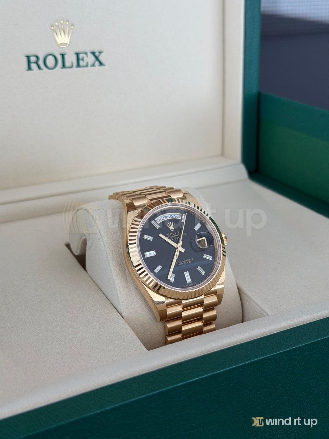 Onyx dial and diamond markers